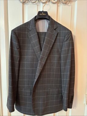 Brooks Brothers Gray Windowpane Suit Jacket
